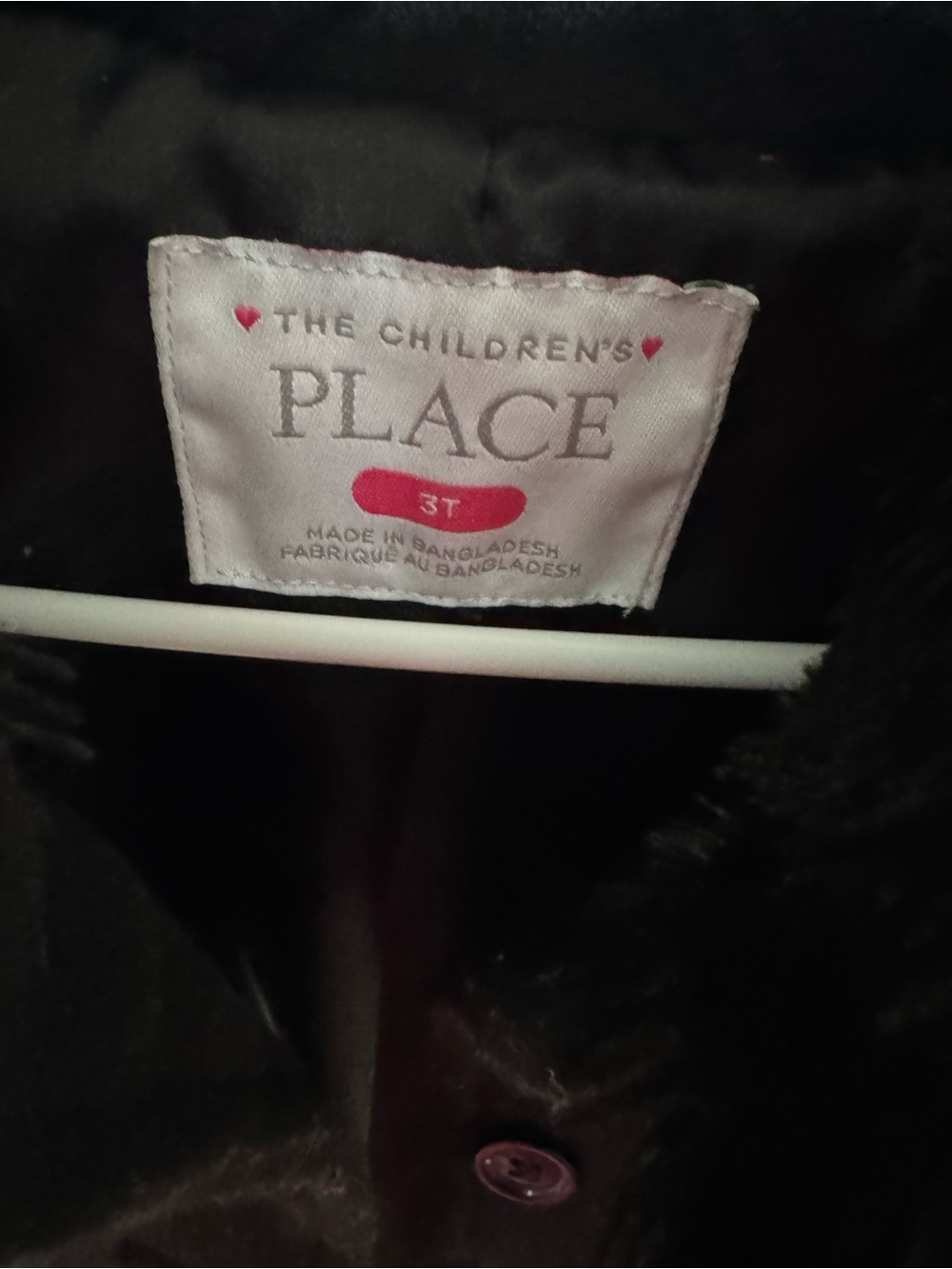 Children's Place- Toddler Girls Dressy Coat - Black Size 3T - Picture 4 of 4